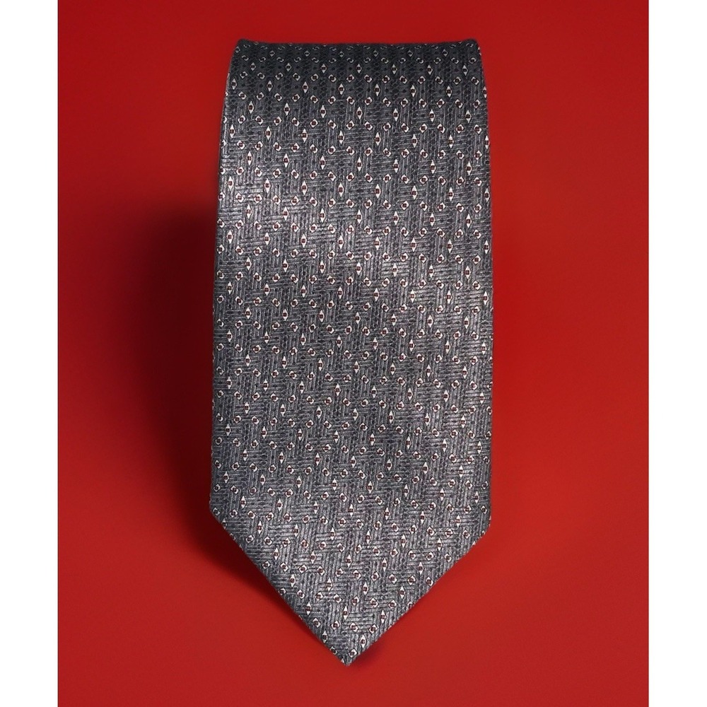 Romario Martini Gray Multi Geometric Silk? Tie